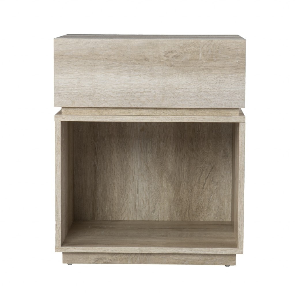 24" Brown Manufactured Wood Rectangular End Table With Drawer With Shelf - 20x16x24