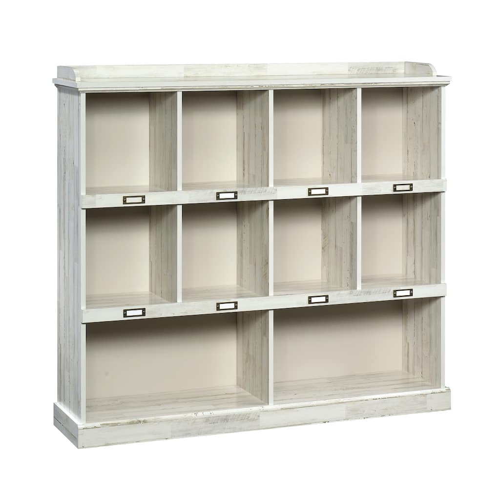 Engineered Wood Farmhouse Bookcase with Ten Spacious Cubbies, White
