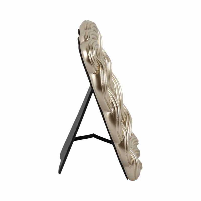 Decorative Resin and Glass Frame Twisted Rope Design - 5"x7", Gold