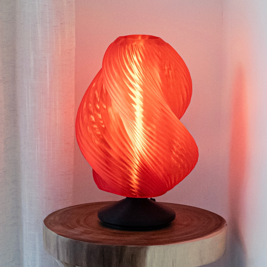 Vega 13.5" Mid-Century Coastal Plant-Based PLA 3D Printed Dimmable LED Table Lamp, by JONATHAN Y