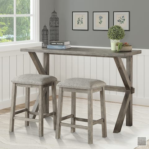 Summerdale Grey Wood Counter Height 3-piece Dining Set
