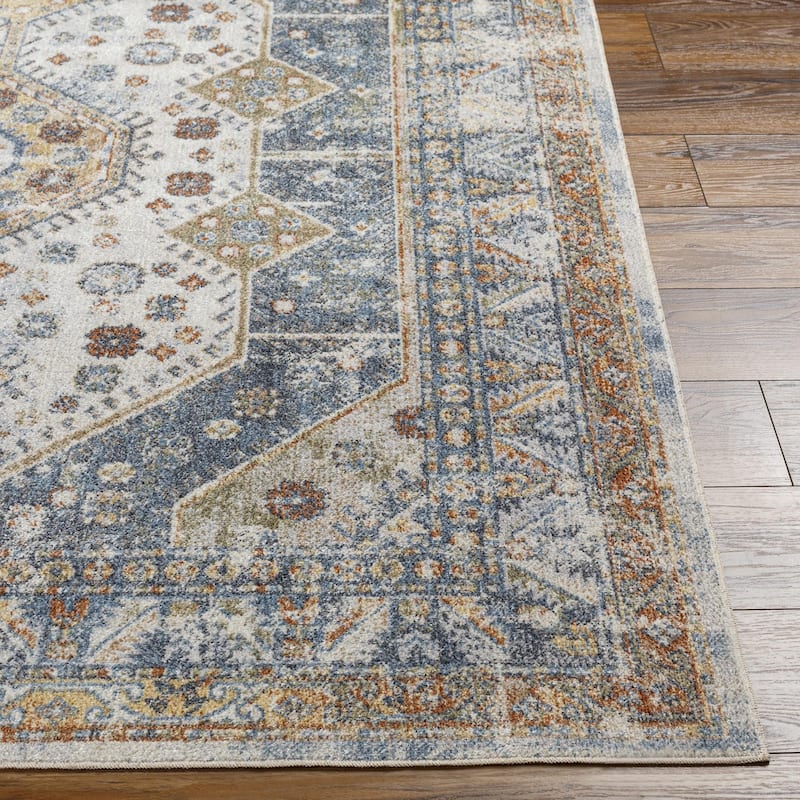 Livabliss Lillian Traditional Medallion Washable Area Rug
