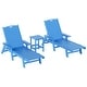 preview thumbnail 36 of 96, Laguna Hdpe All Weather Outdoor Patio Pool Reclining Chaise Lounges With Square Side Table (3-Piece Set)