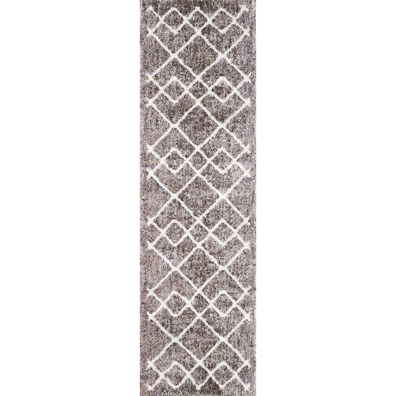 The Curated Nomad Haynee Southwestern Trellis Shag Rug