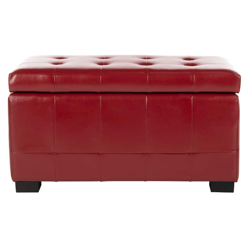 SAFAVIEH Lissa Red Manhattan Storage Bench - 30" x 18" x 17" - 30Wx18Dx17H