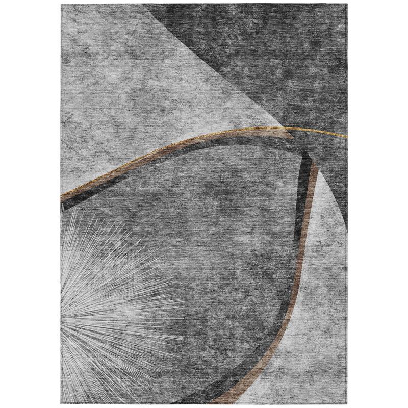 HomeRoots Abstract Transitional Rectangle Outdoor Rug