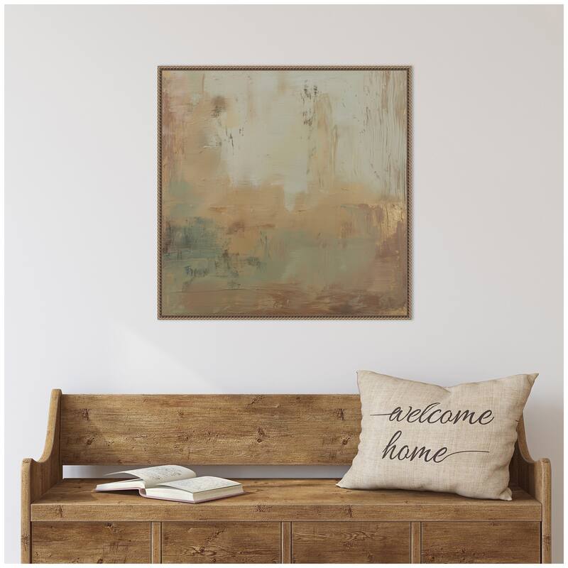 Kate and Laurel Sage Horizon No. 2 by Amy Lighthall Framed Canvas Wall Art Print