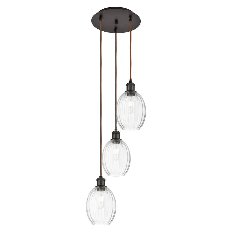 Innovations Lighting Endless Possibilities Ballston - Preston - 3 Light 13" Bulb Shade Cord Hung Multi Pendant - Clear/Oil Rubbed Bronze