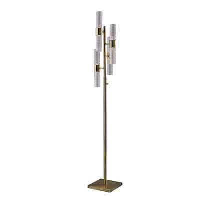 Adesso Harriet Antique Brass LED Floor Lamp