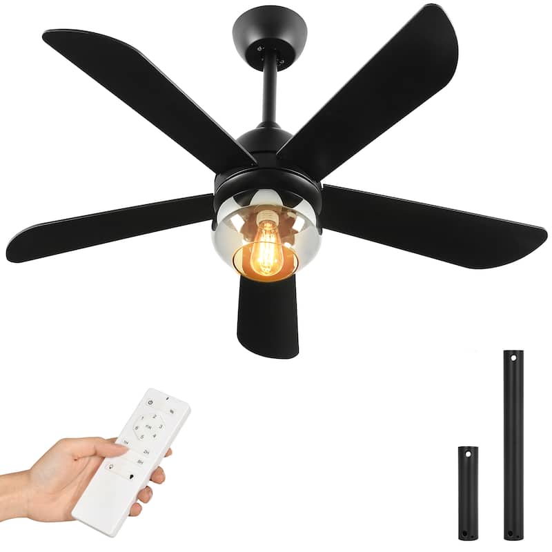 Moasis 42 to 52 Inch Ceiling Fan with Glass Light Shade and Remote Control
