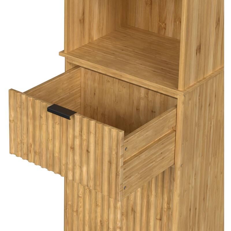 VEIKOUS 68'' Tall Bathroom Storage Cabinet with Anti-Tipping Design