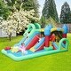 preview thumbnail 1 of 6, Kinbor Bounce House Inflatable Water Slide w/ Jumping Area, Climbing Wall Blower Basketball Rim Water Cannon Splash Pool Tunnel