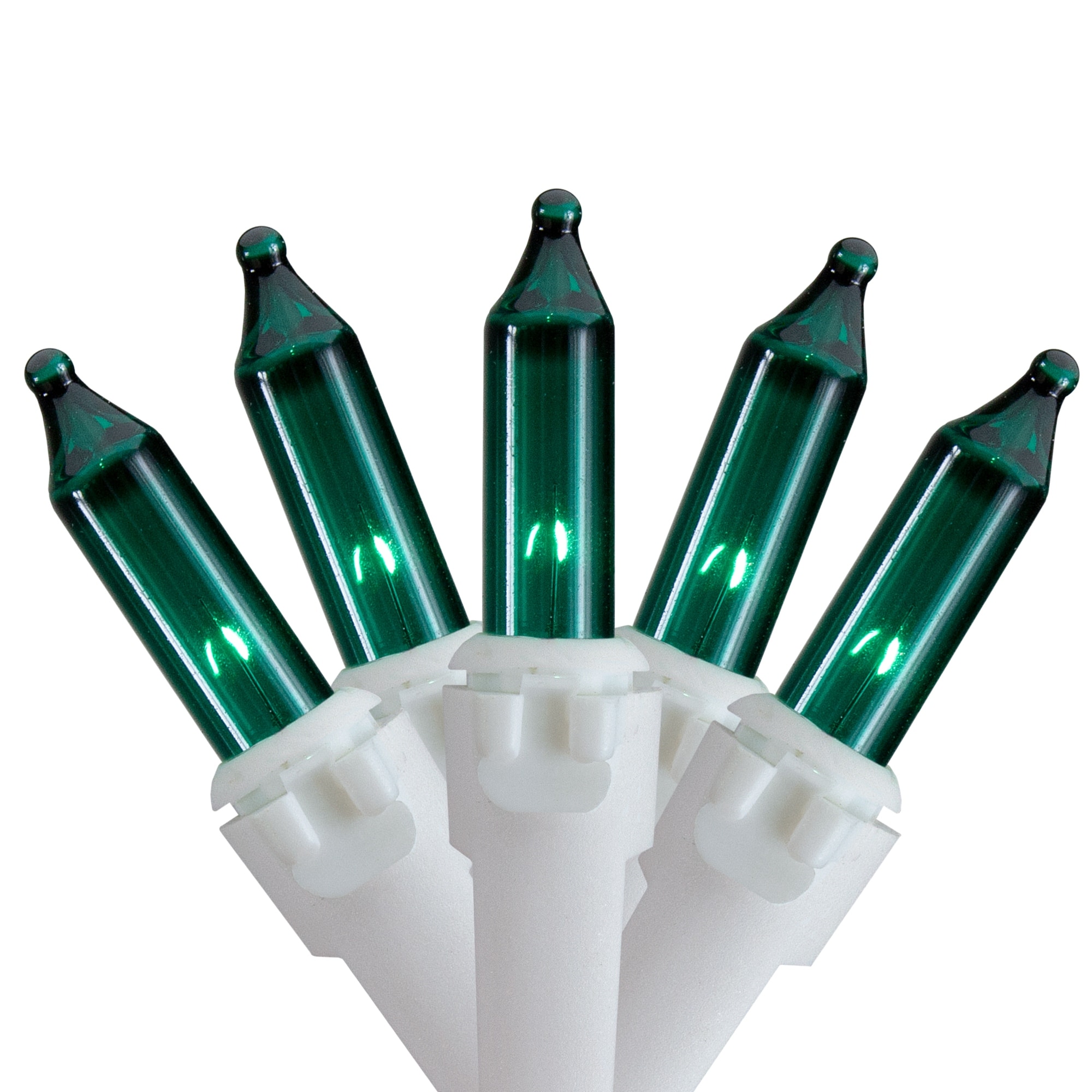 50 Count Teal Mini Christmas Light Set - White Wire