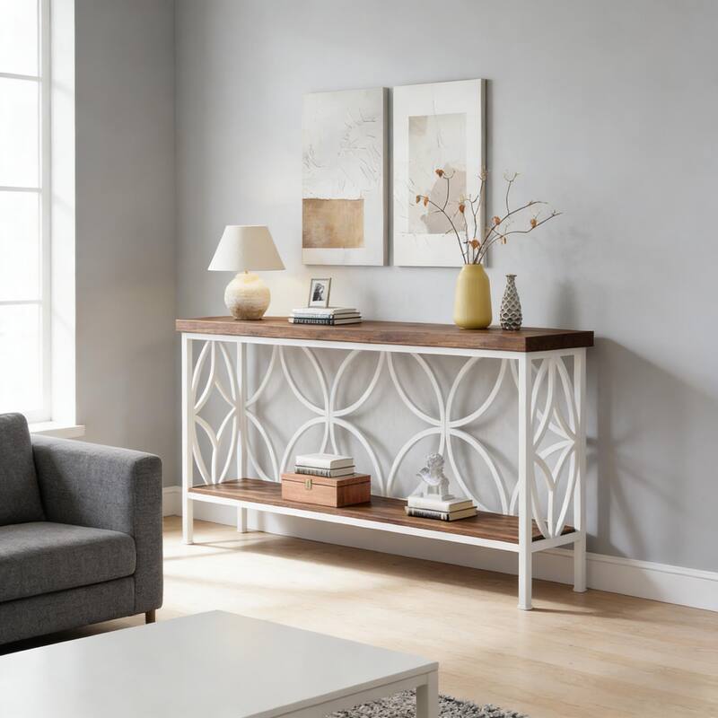 Nordic Style 2-Tier Console Table - Stylish Sofa & Coffee Table