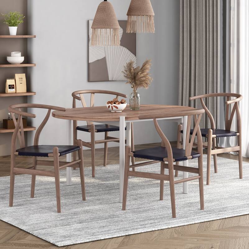Gessford Ash Wood Dining Chairs (Set of 4) by Christopher Knight Home - Antique/ Black