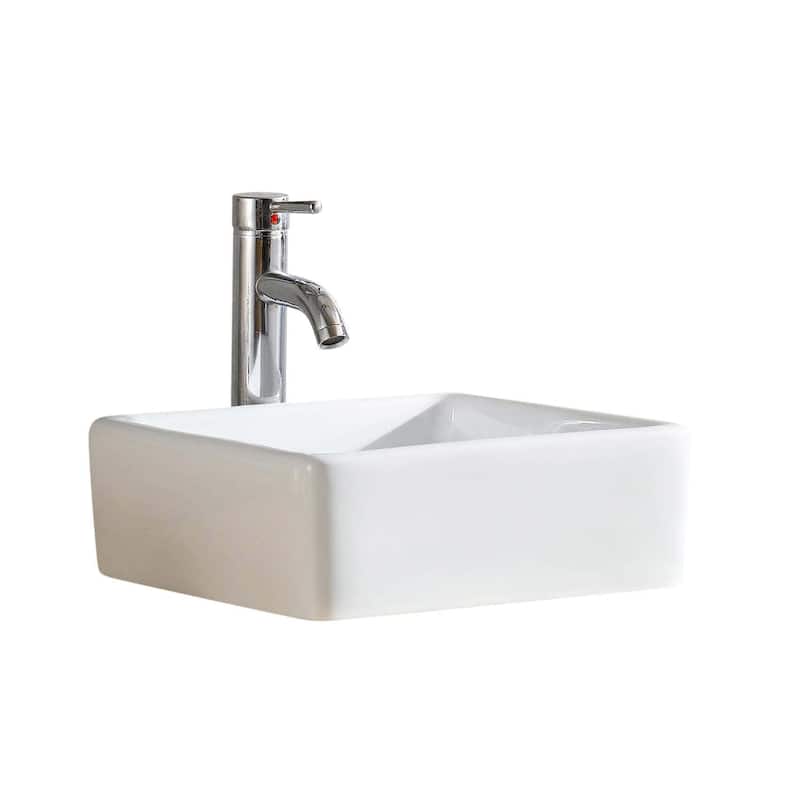Fine Fixtures White Vitreous China Square Vessel Sink