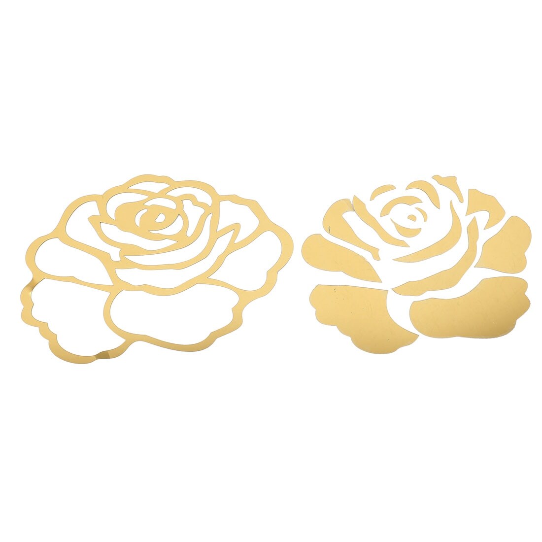 Shop Unique Bargains Rose Flower Mirror Effect Removable Wall