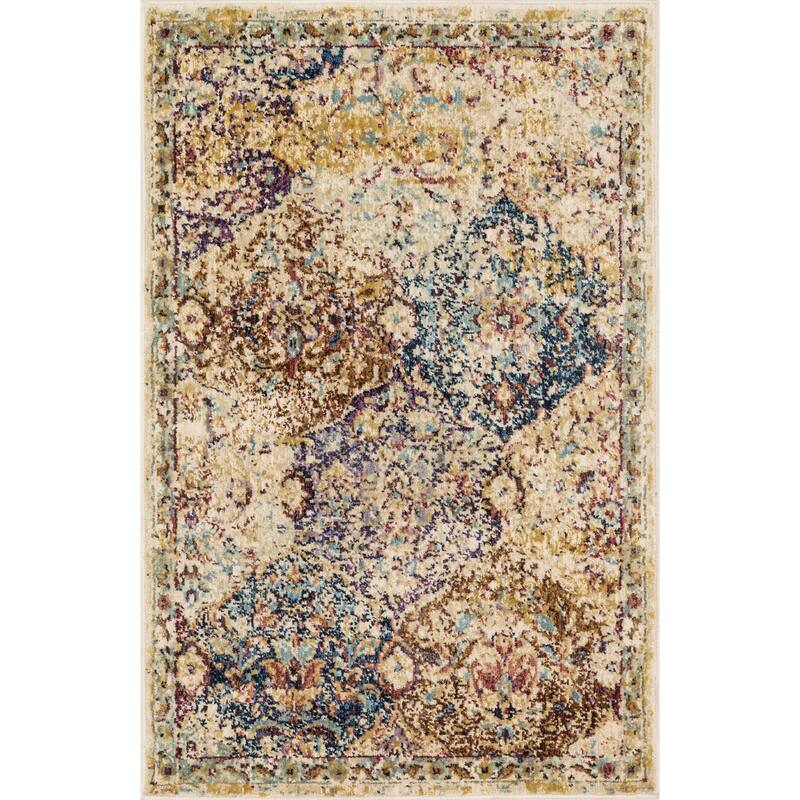 Alexander Home Contessa Traditional Damask Distressed Rug