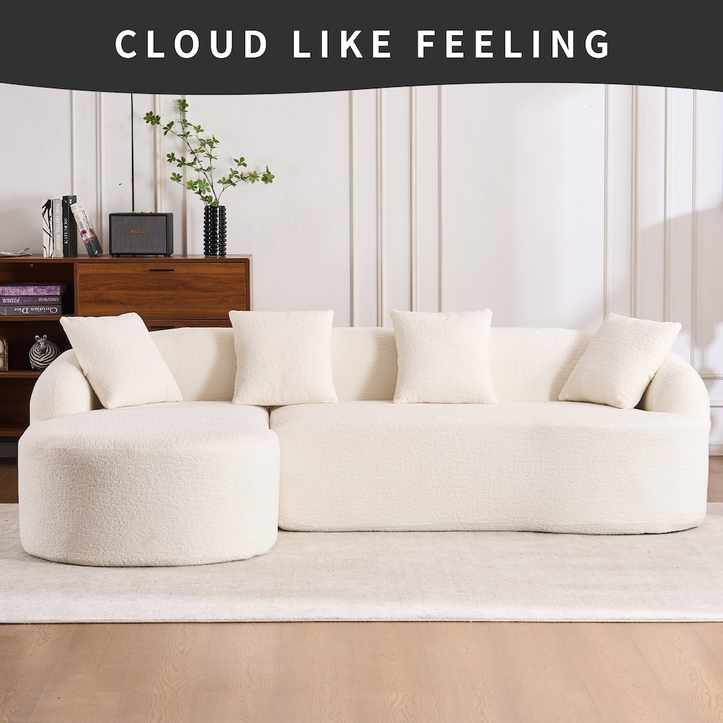 99" 3 Seater Chenille Fabric Sectional Sofa,Modular L Shaped Couch