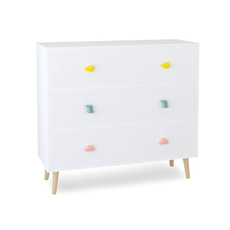 3-Drawer Kids Dresser, Baby Nightstand for Bedroom