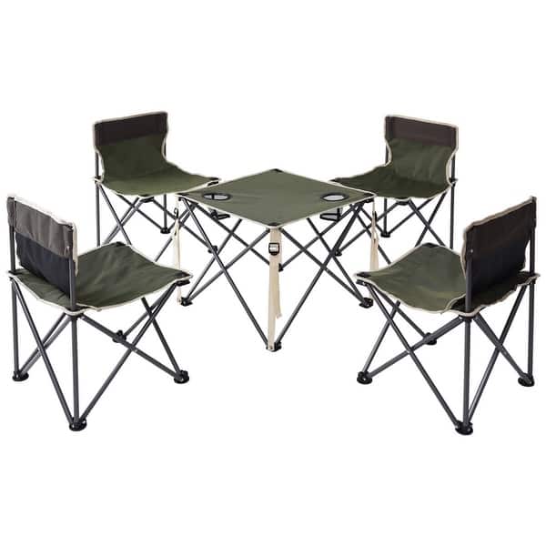 Costway Portable Folding Table Chairs Set Outdoor Camp Beach Picnic W Overstock 20461937 Wall mounted folding table fold up table folding table diy woodworking plans workbench furniture workbench plans diy diy home decor diy become a napkin folding master with this video! usd