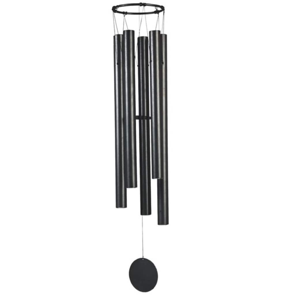 Q-Max 50" Long Black Metal Traditional Wind Chime with Black Tubes