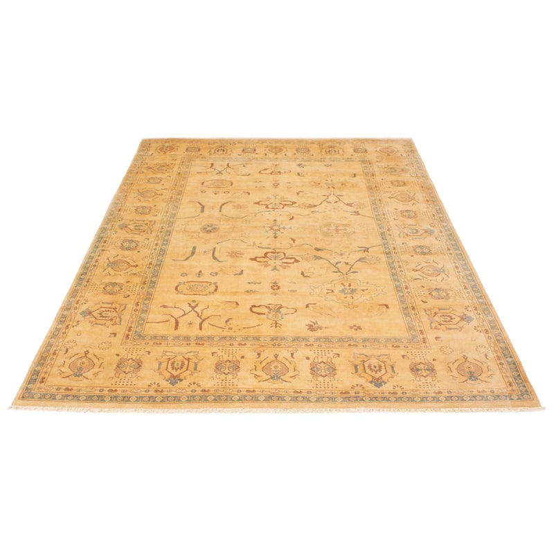 ECARPETGALLERY Hand-knotted Peshawar Oushak Beige Wool Rug - 9'0 x 11'6
