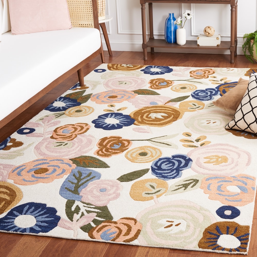 SAFAVIEH Handmade Chelsea Sprig French Country Floral Wool Rug