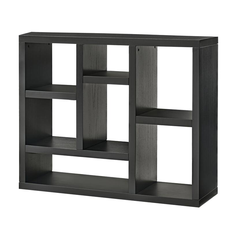 Freestanding Display Storage Cabinet with 7 Cube Storage Spaces,Floor Standing Bookshelf,Open Wooden Open Shelf Bookcase