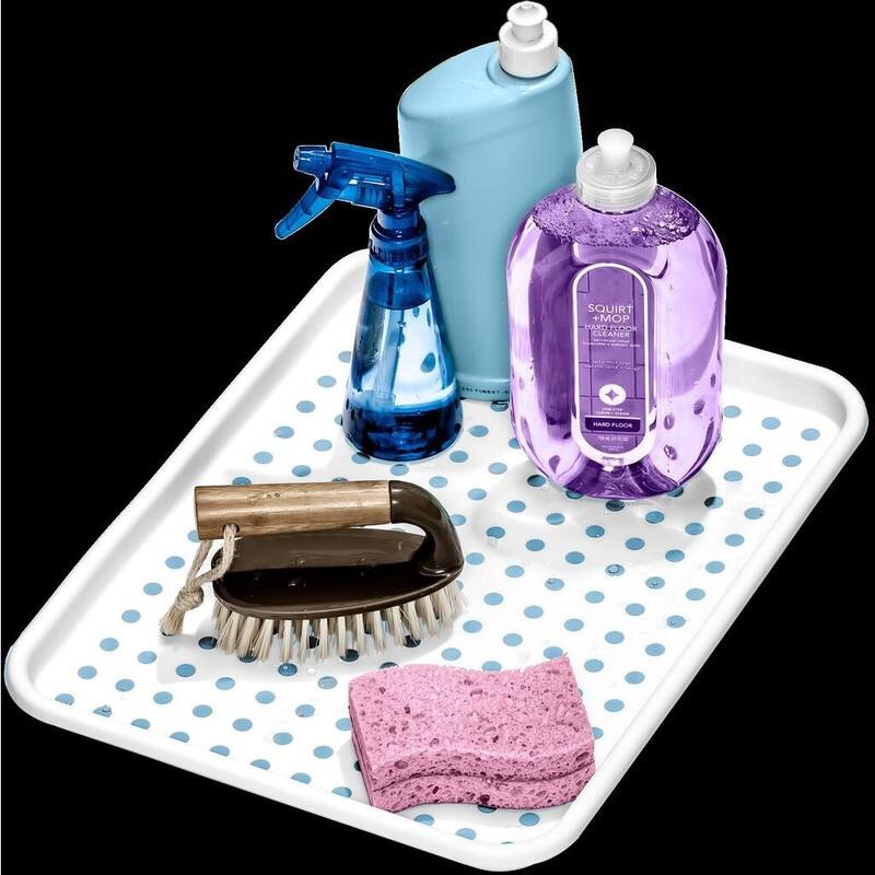 Madesmart 957970606 White And Blue Under The Sink Bath Tray Bed