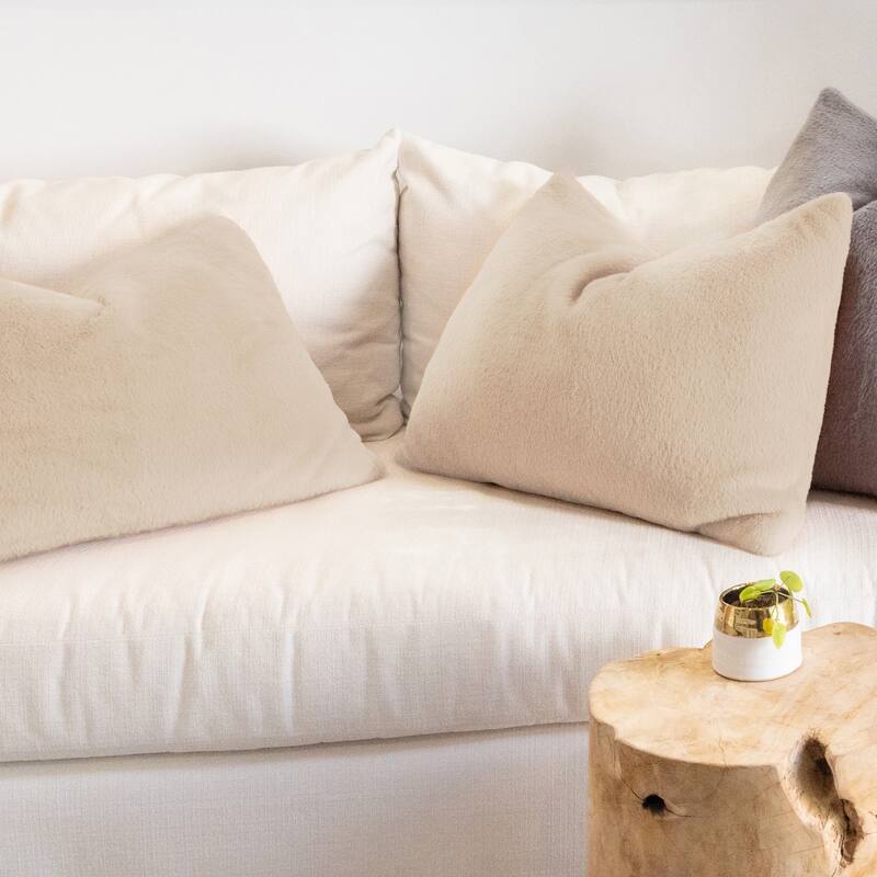 Jennifer Adams Faux Fur Embrace Sham - Oat - Standard