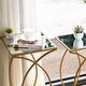 preview thumbnail 17 of 41, Glitzhome Set of 2 Glam Glass Modern Side Table Sofa Table