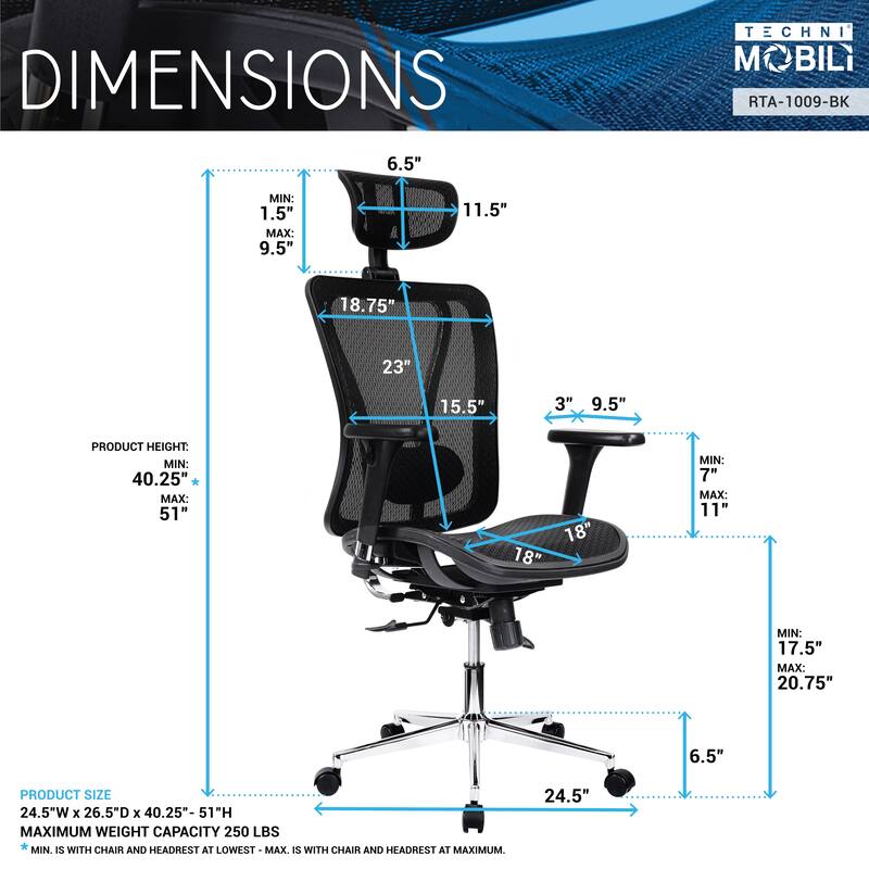 Tension Lock Mechanism High Back Executive Mesh Office Chair with