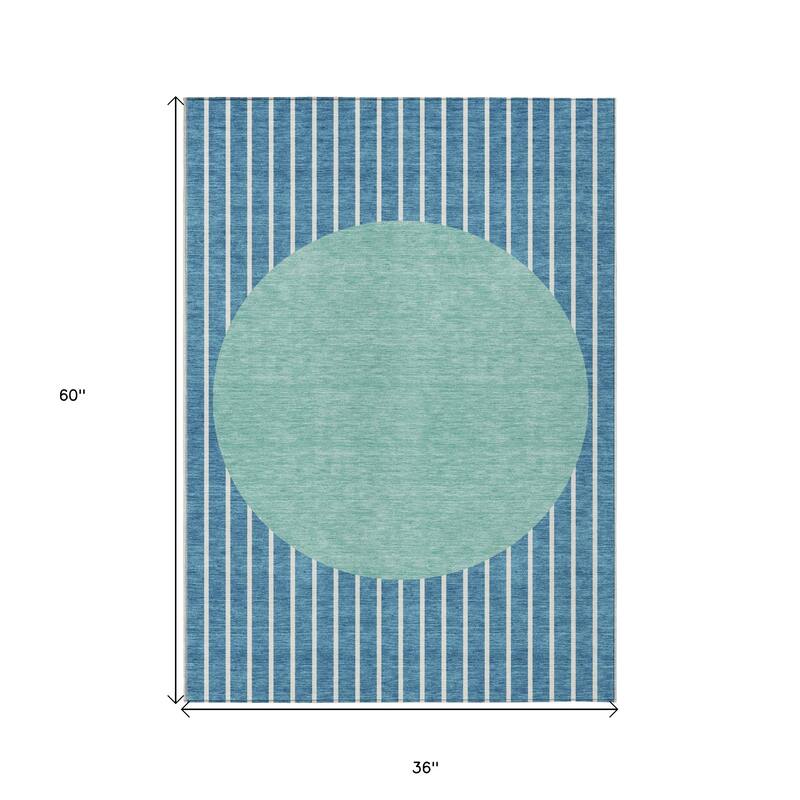 HomeRoots Striped Transitional Rectangle Outdoor Rug