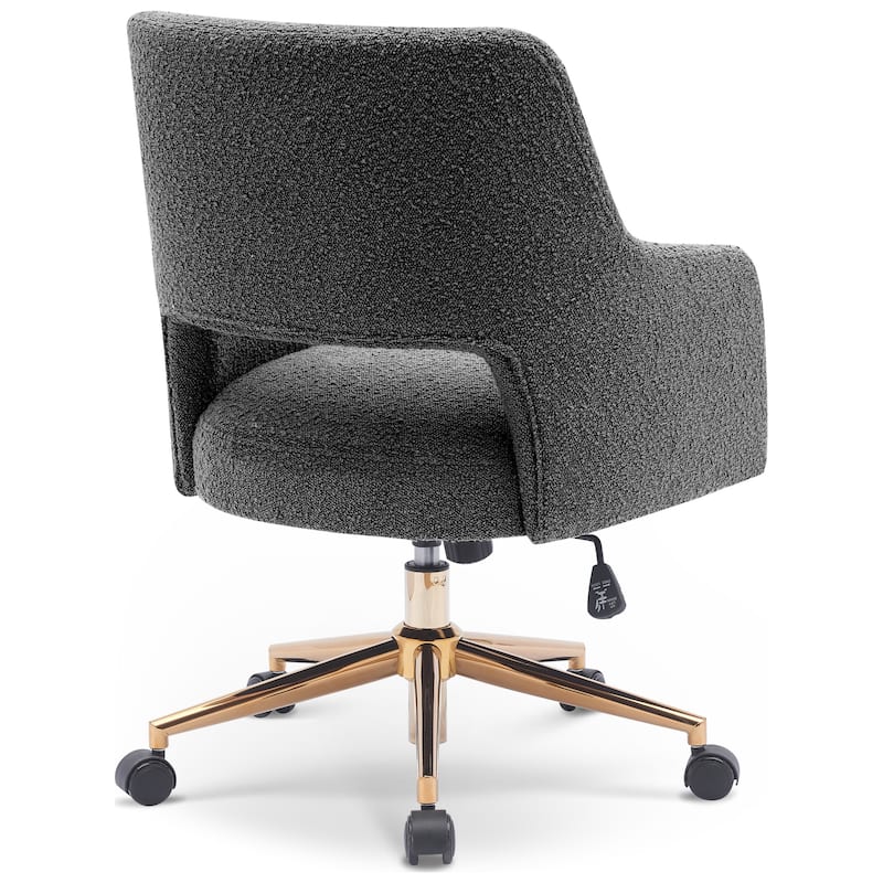 Boucle Upholstered Office/ Desk Chair - Swivel/ Adjustable Height (Set of 2)