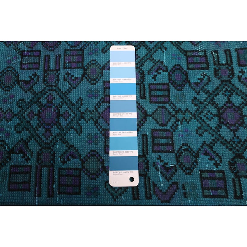 ECARPETGALLERY Hand-knotted Color Transition Turquoise Wool Rug - 3'0 x 6'7