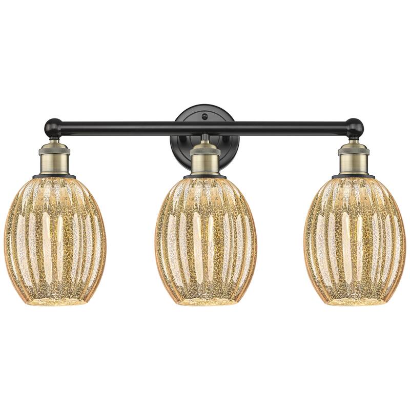 Innovations Lighting Endless Possibilities Edison - Preston - 3 Light 24" Bulb Shade Bath Vanity Light - Mercury/Black Antique Brass