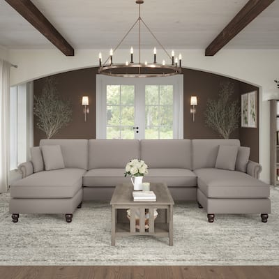 Bush Furniture Coventry 131W Sectional Couch with Double Chaise Lounge