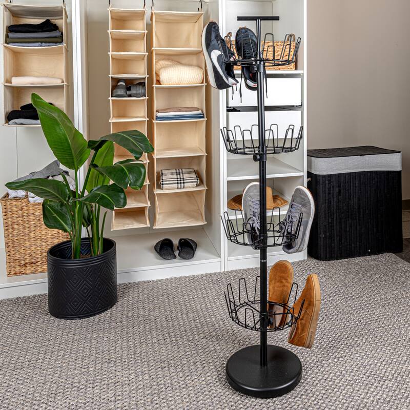 Household Essentials Shoe Storage Tree - 4-Tier Shoe Tree - Matte Black