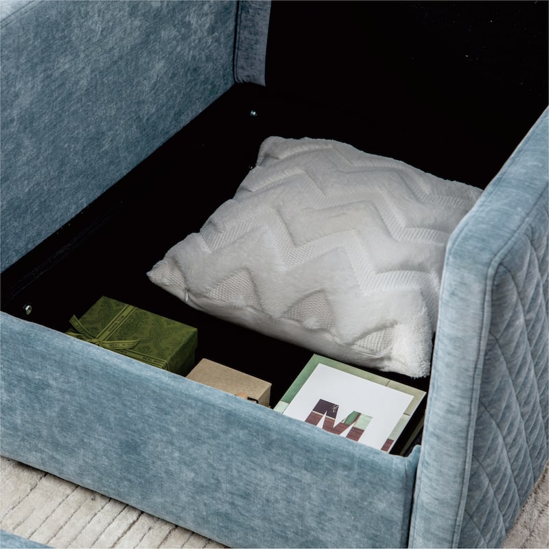 29.5"W Swivel Armchair with Hidden Storage,Club Chair Single Sofa with Pillow