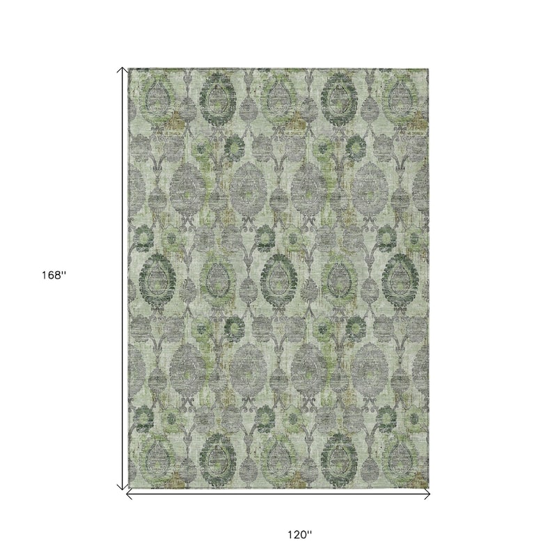 HomeRoots Damask Transitional Rectangle Outdoor Rug