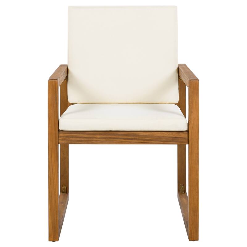 5-Piece Patio Dining Set Acacia Wood Outdoor Dining Set with Four Armchairs and a Table for Garden, Balcony, Backyard