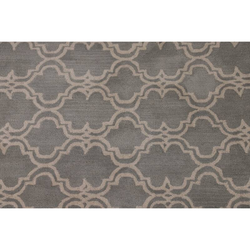 Trellis Indian Area Rug Hand-Tufted Wool Carpet - 5'0" x 8'0"