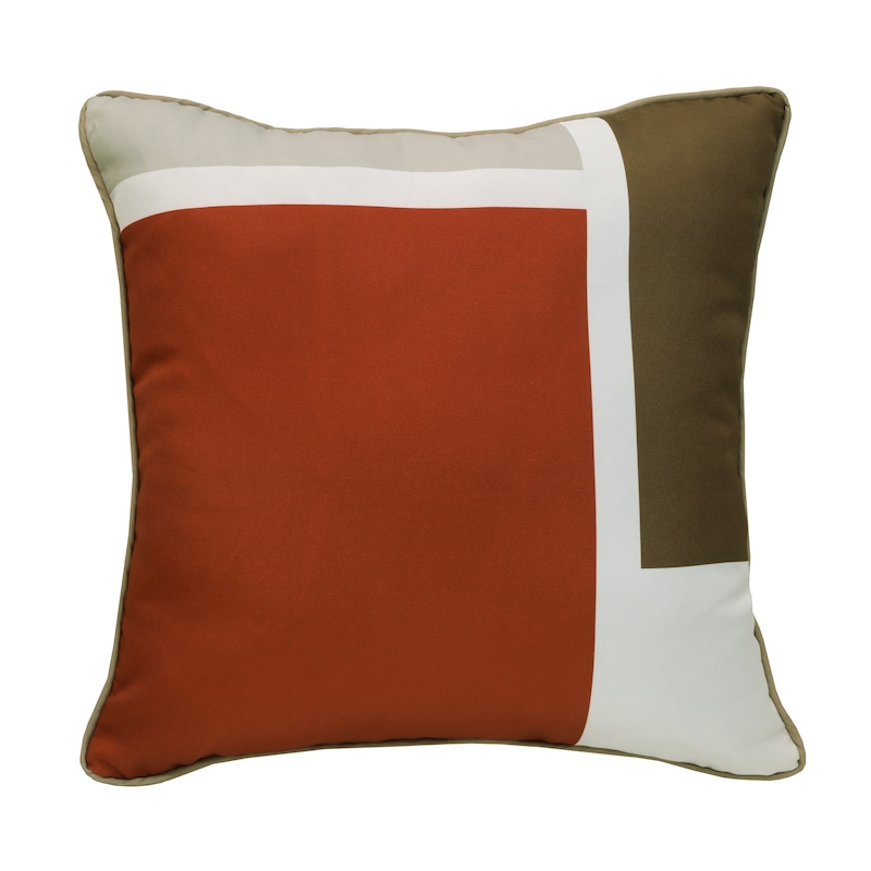 Ruby Red Outdoor Mondrian Pillow 18 x 18 in Red