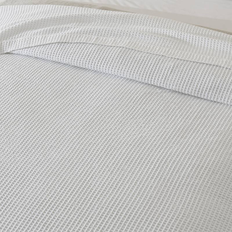 Patina Vie Maison 100% Cotton All-Season Waffle Weave Knit Throw Blanket