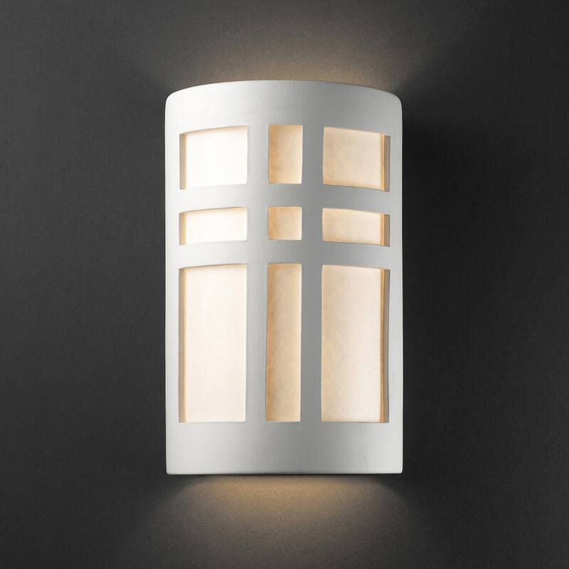 Justice Design Ambiance Bisque 13 inch Outdoor Wall Sconce