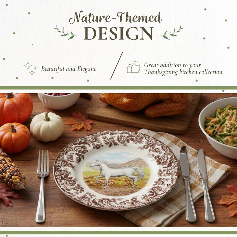 Spode Woodland Horse Motif Salad Plate - 8x8