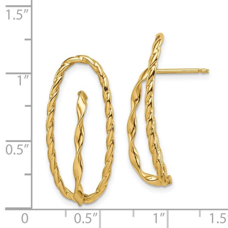 Curata 14k Twisted Fancy Post Earrings