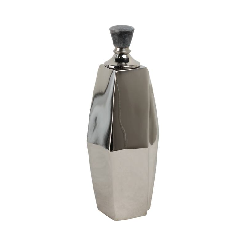 Aluminum Marble Vase Geometric Sculptural Bold Angular Design Interior