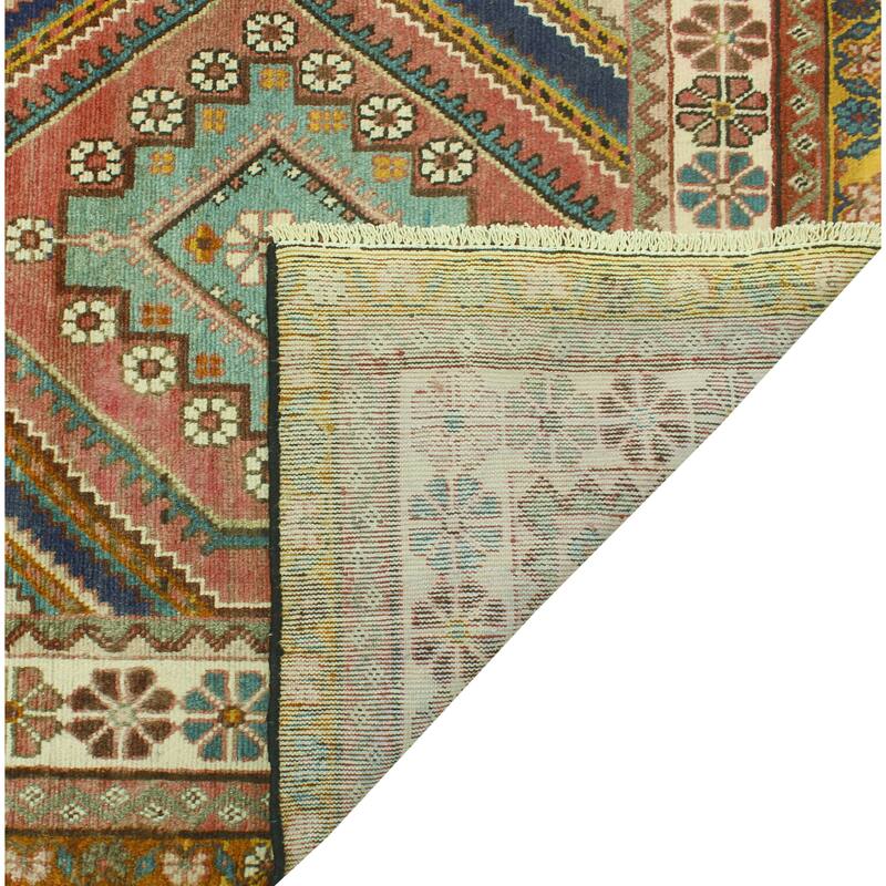 Noori Rug Fine Vintage Distressed Azzam Rust/Ivory Runner - 3'4" x 9'7"